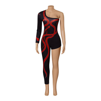 Black One-Leg Jumpsuit Costume for Women – Perfect for Events and Concerts