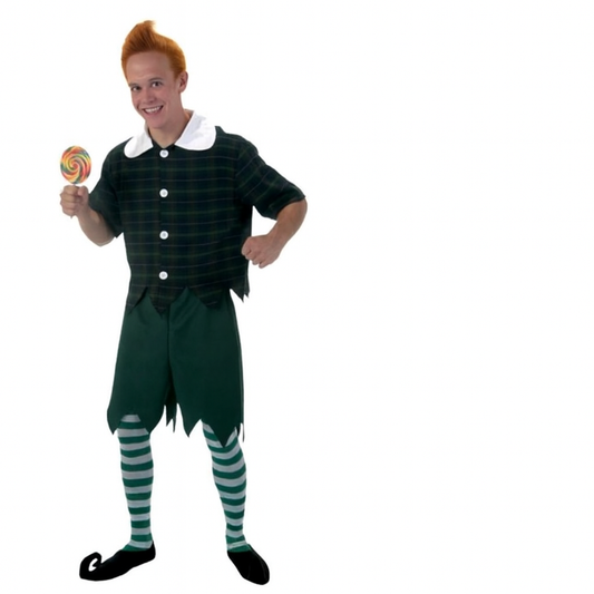 Munchkin Costume for Adults - Halloween, Checkered Top and Striped Pants