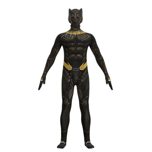 Unisex Panther Superhero Costume with Integrated Mask – Ideal for Halloween and Cosplay