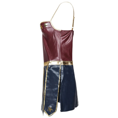 Wonder Woman Superhero Costume for Halloween 2025 – Corset Dress with Pleated Skirt