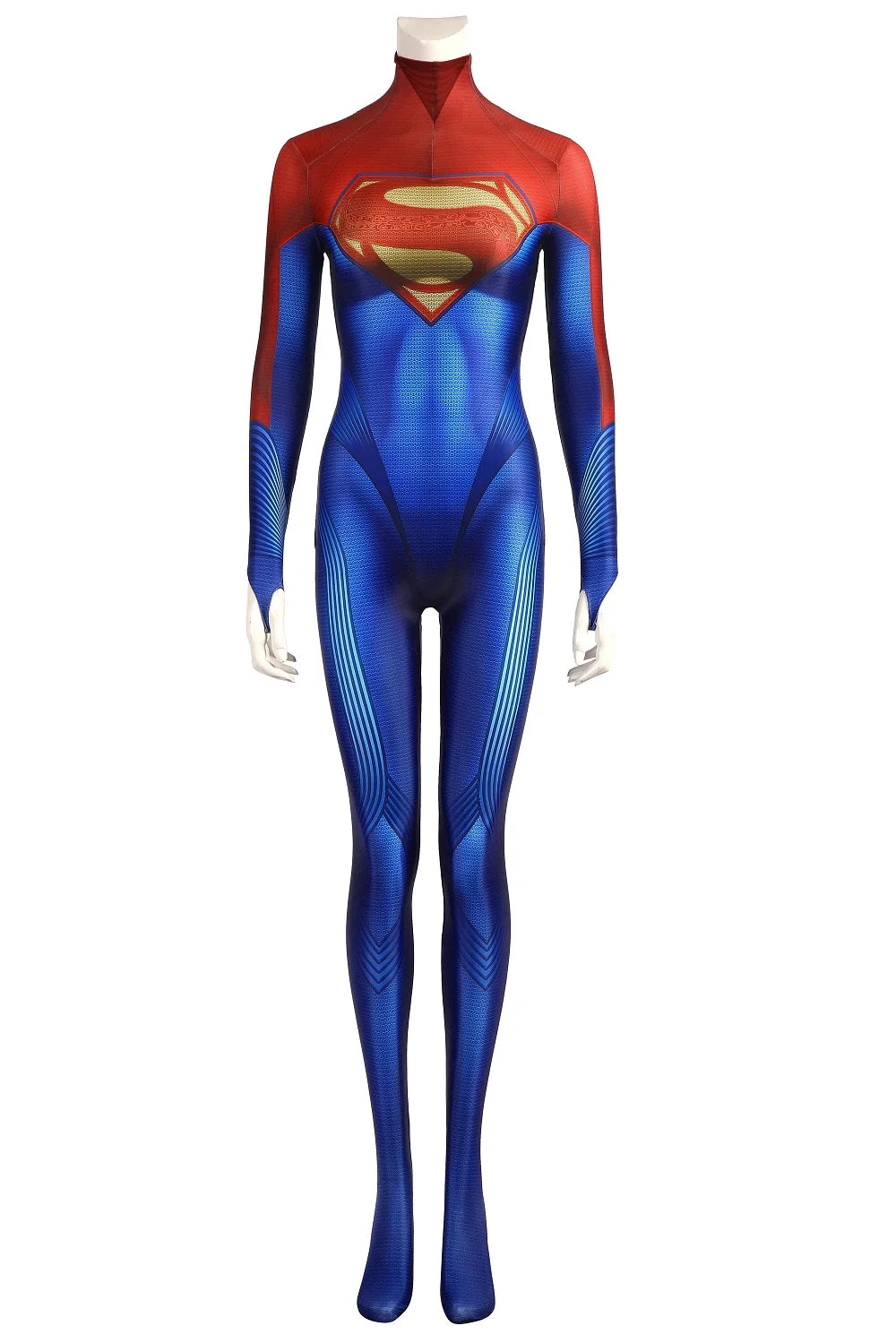 Supergirl Superhero Costume with Integrated Cape in Polyester and Spandex