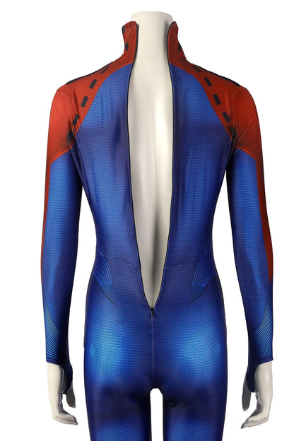 Supergirl Superhero Costume with Integrated Cape in Polyester and Spandex