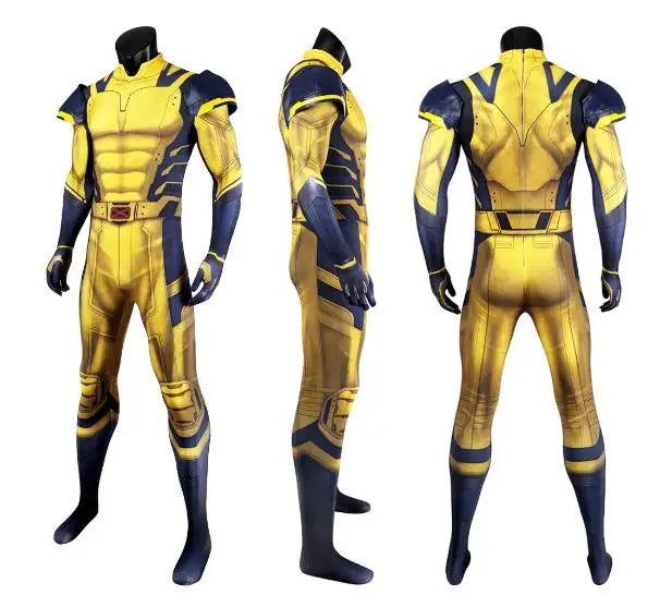 Costume de Super-héros Wolverine avec Armure Épaule 3D – Jumpsuit pour Cosplay et Halloween