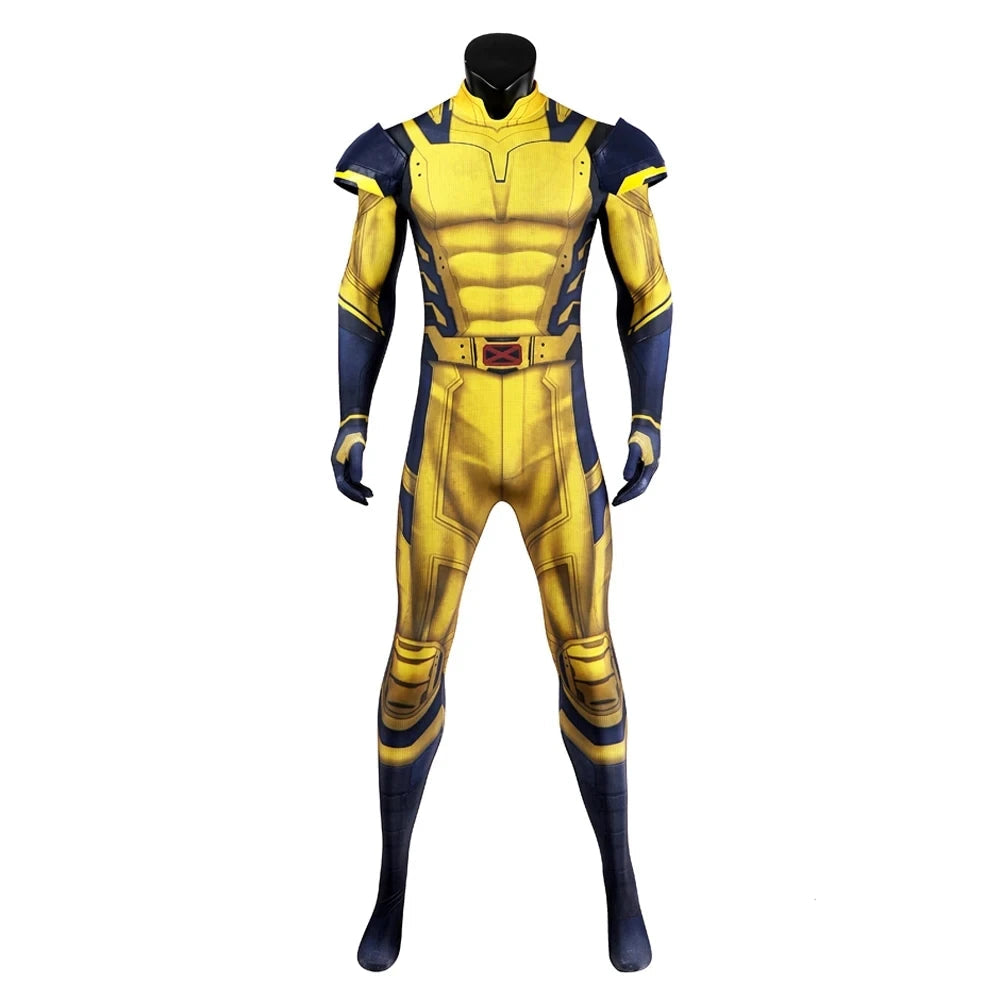 Costume de Super-héros Wolverine avec Armure Épaule 3D – Jumpsuit pour Cosplay et Halloween