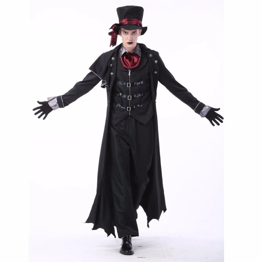 Gothic Vampire Costume for Couples – Halloween 2025 Set with Coat and Pants
