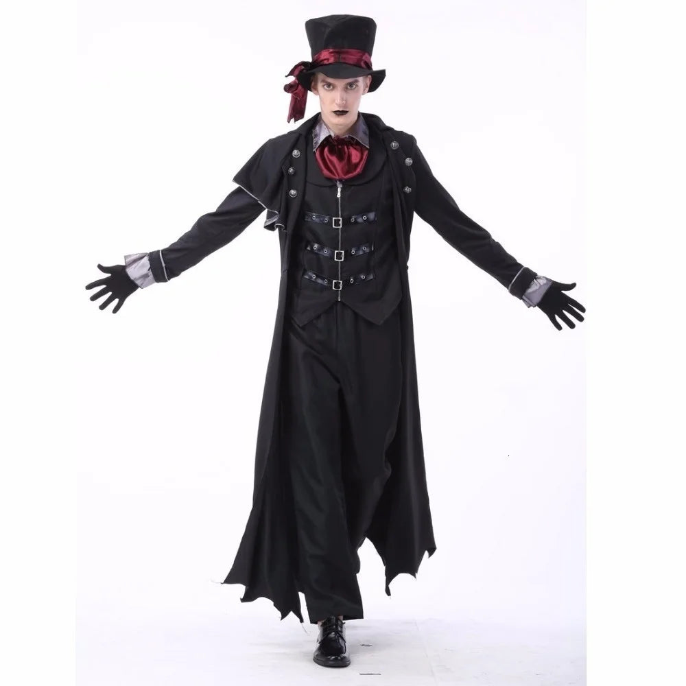 Gothic Vampire Costume for Couples – Halloween 2025 Set with Coat and Pants