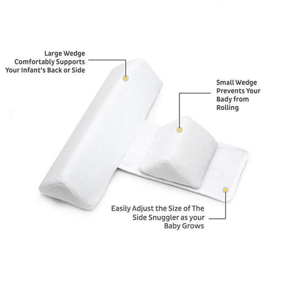Ergonomic Anti-Roll Cushion for Baby - Adjustable Positioner for Side Sleep with Memory Foam