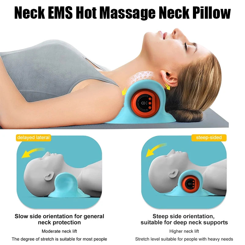 Coussin Massant Cervical avec Chauffage – Ergonomique, Portable, Réglages Personnalisables pour Détente à Domicile ou au Bureau
