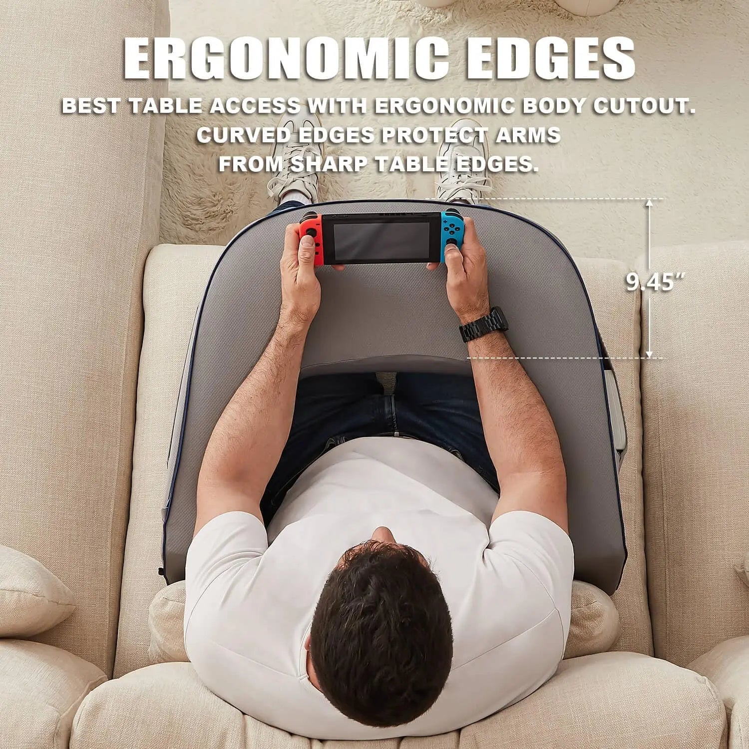 Coussin de Chaise de Bureau Ergonomique en Mousse à Mémoire – Support Confortable pour Télétravail et Jeux, Gris, 40x30 cm