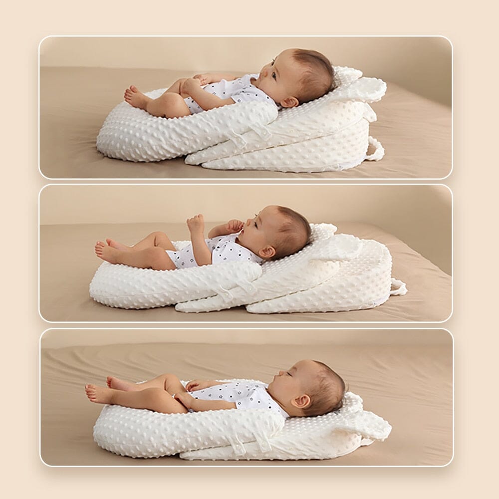Coussin de Nourrissage Bébé en Mousse Mémoire avec Support Anti-Reflux Ajustable et Design Portable – Velours Doux 60x40 cm