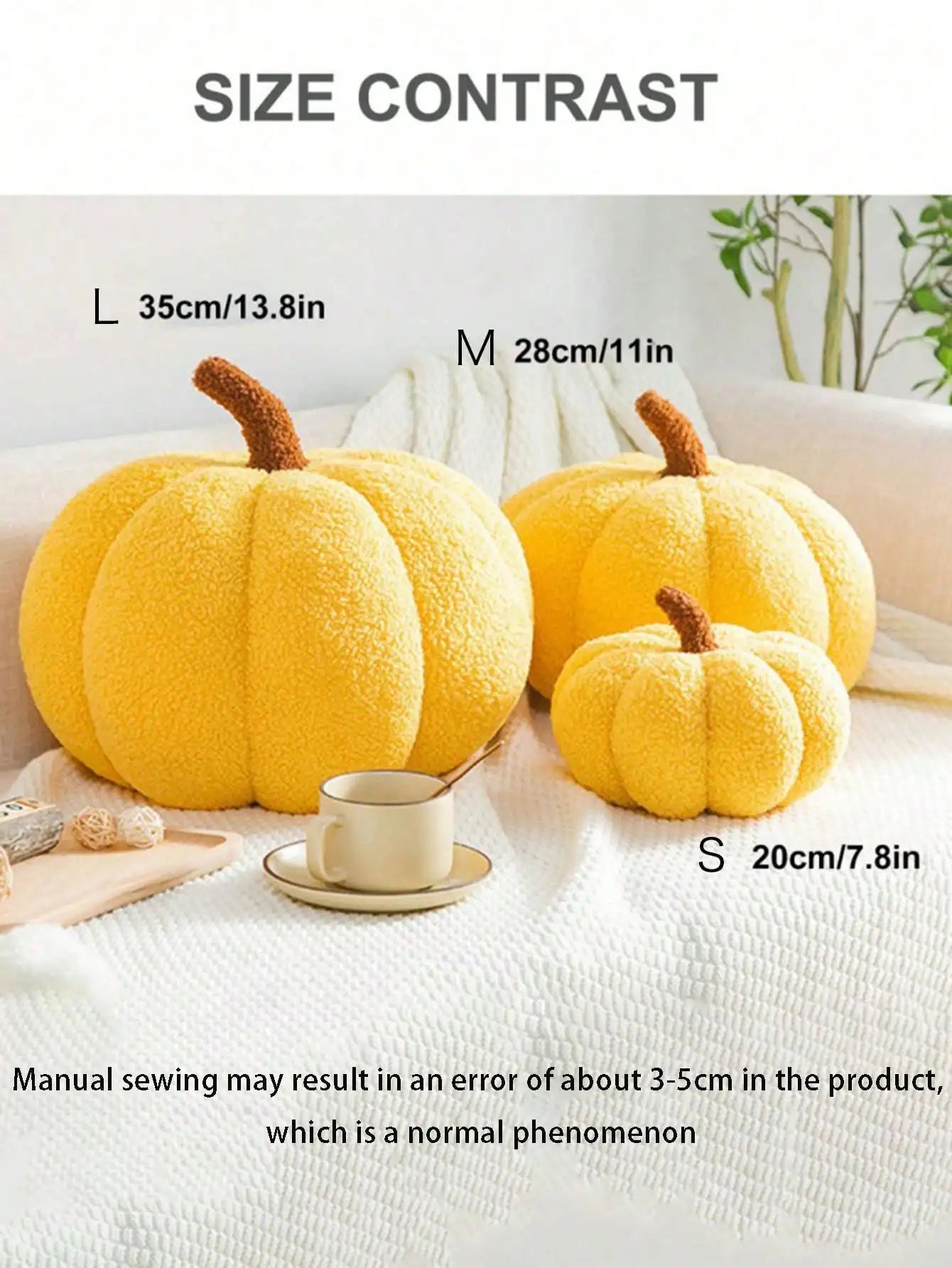 Coussin en Forme de Citrouille en Sherpa et Boucle – Décoration Automnale et Halloween pour Enfants