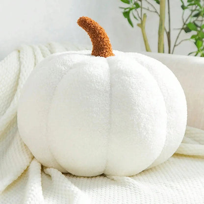 Pumpkin-Shaped Sherpa and Loop Cushion – Autumn and Halloween Decoration for Children