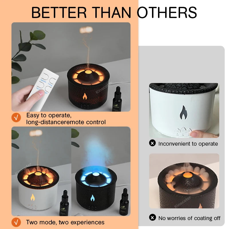 Creative Jellyfish Aroma Diffuser – 360ml Electric Diffuser for Essential Oils with Smoke Ring Effect for Home Fragrance and Relaxation