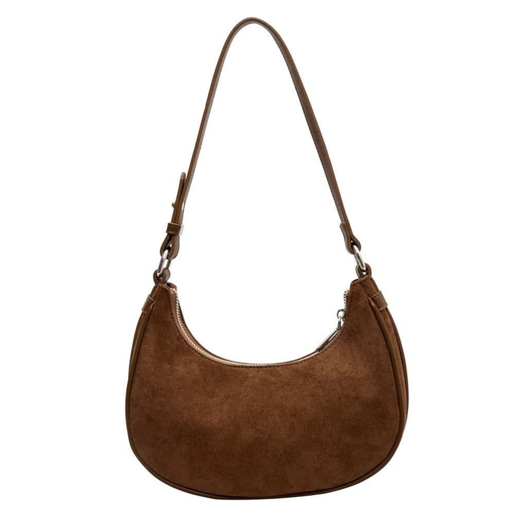 Sac à Bandoulière en Croissant Femme en Faux Daim avec Sangle Réglable – Sac à Main Pratique et Tendance