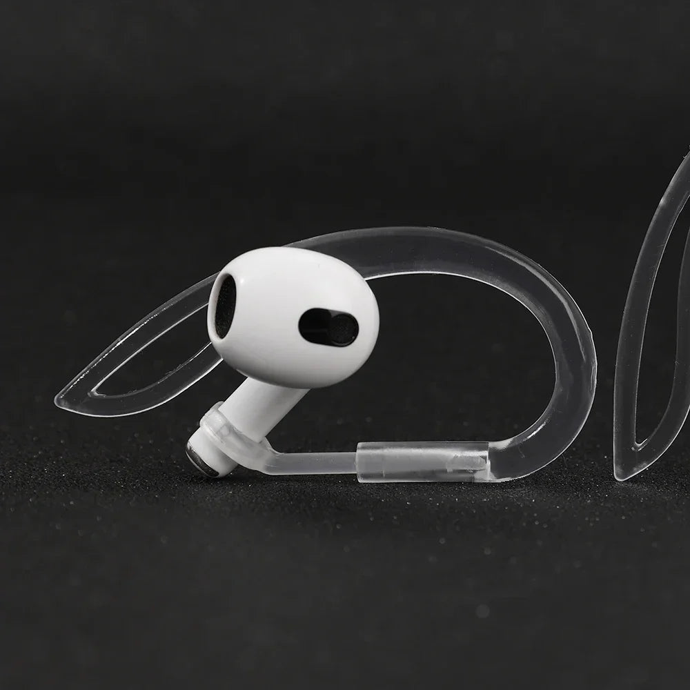 Transparent Silicone Ear Hooks for Airpods 1/2 – Non-slip and Adjustable, Lightweight and Comfortable
