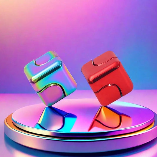 Cube Metal Compact Fidget Spinner – Ideal Anti-Stress Toy for Adults and Teenagers, Anxiety Relief, Portable