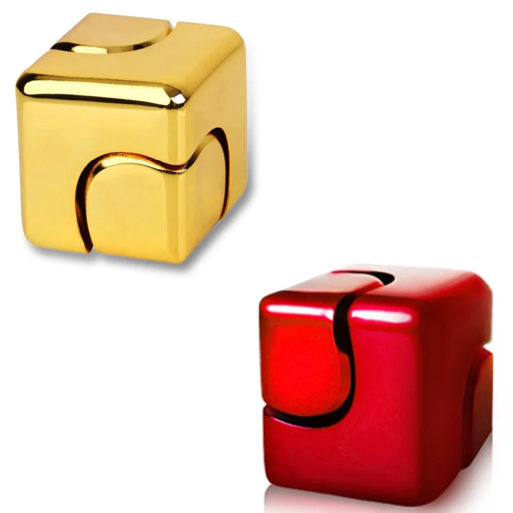 Cube Metal Compact Fidget Spinner – Ideal Anti-Stress Toy for Adults and Teenagers, Anxiety Relief, Portable