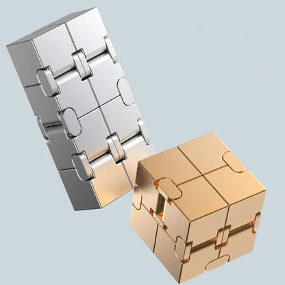 Magic Metal Cube - Portable Anti-Stress Puzzle for Decompression and Concentration, Durable and Tactile