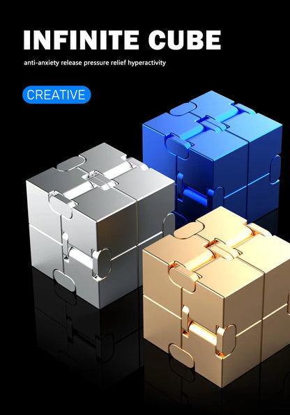 Magic Metal Cube - Portable Anti-Stress Puzzle for Decompression and Concentration, Durable and Tactile