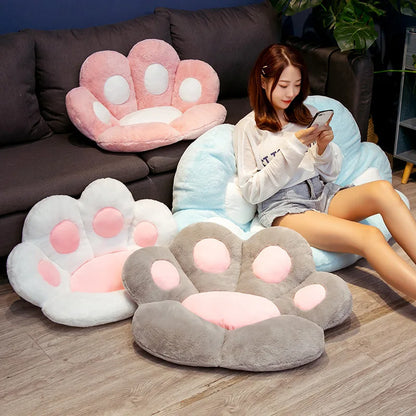 Cuddly Cat Paw Cushion | Soft Plush Floor Seat Pad