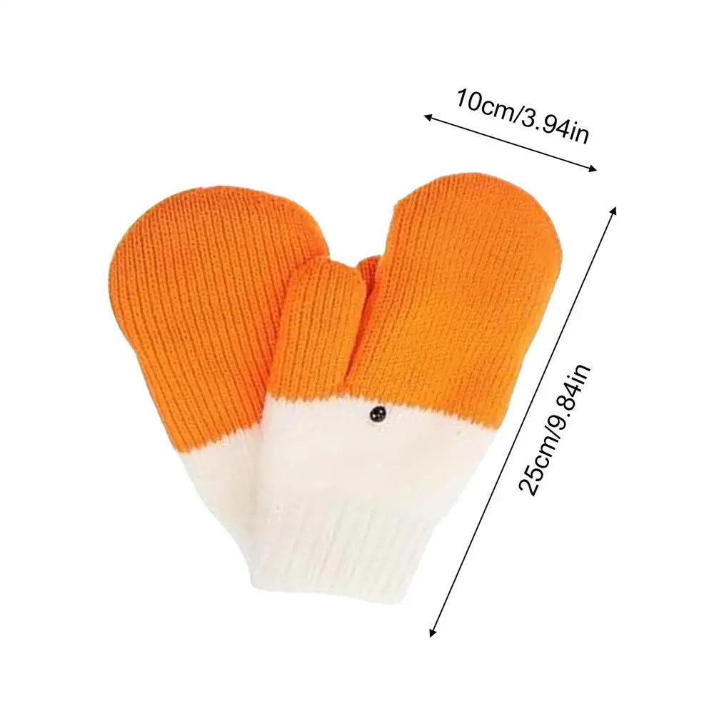 Cute Winter Ski Gloves with Thick Velvet Lining for Warmth and Cold Protection