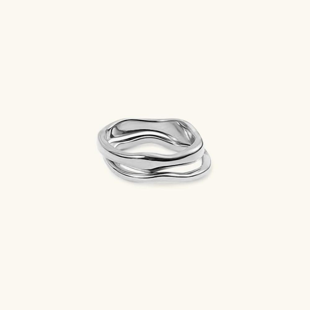 Bague Femme Or Plaqué Taille 49 mm 52 mm 54 mm Acier Inoxydable
