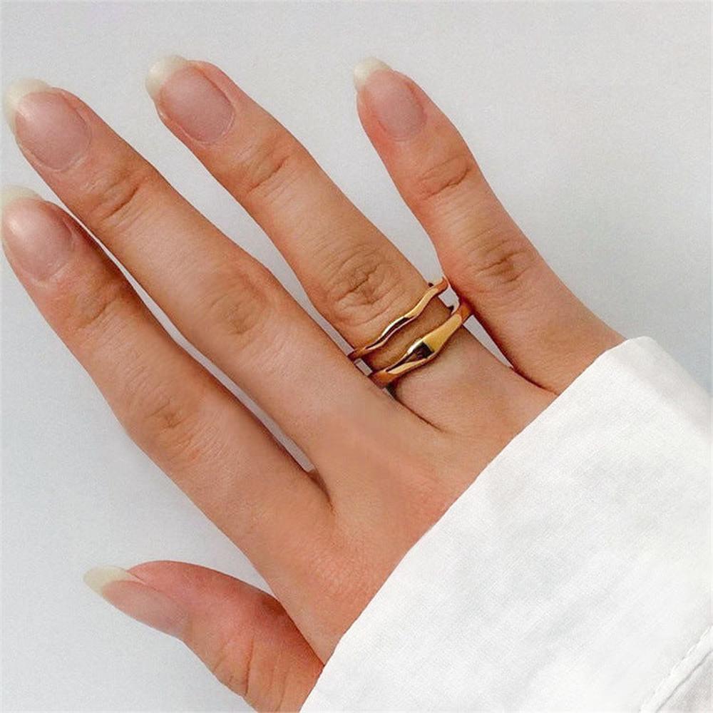 Bague Femme Or Plaqué Taille 49 mm 52 mm 54 mm Acier Inoxydable