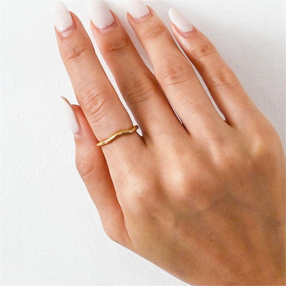 Bague Femme Or Plaqué Taille 49 mm 52 mm 54 mm Acier Inoxydable