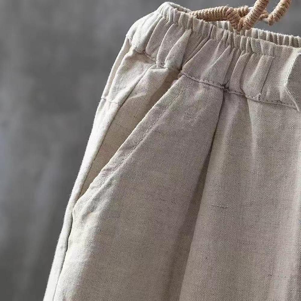 Pantalon Fluide Femme en Lin, Coupe Élégante et Confortable – Pantalon Léger pour un Look Décontracté