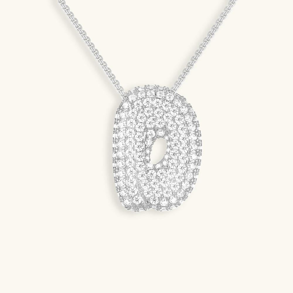 Variant image for Collier Femme Or 18 Carats avec Pendentif Initial et Diamant Simulant 18 pouces-30