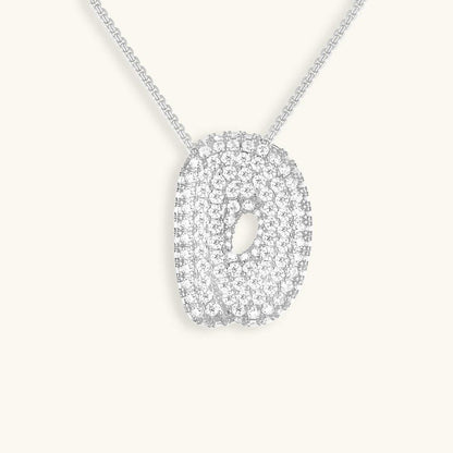 Variant image for Collier Femme Or 18 Carats avec Pendentif Initial et Diamant Simulant 18 pouces-30