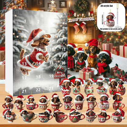 Dachshund Christmas Advent Calendar – 24 Days Countdown with Fun Dog Ornaments