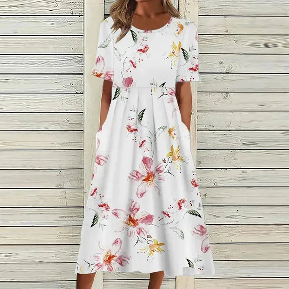 Long Floral Print Dress for Women, Light and Elegant – Perfect for Summer and All Occasions