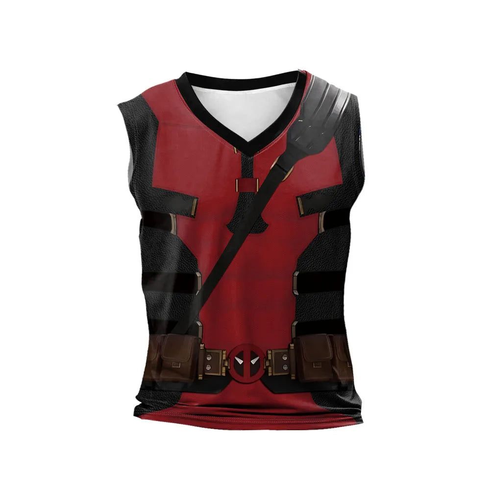 Compression Tank Top Inspired by Deadpool and Wolverine for Fitness and Cosplay
