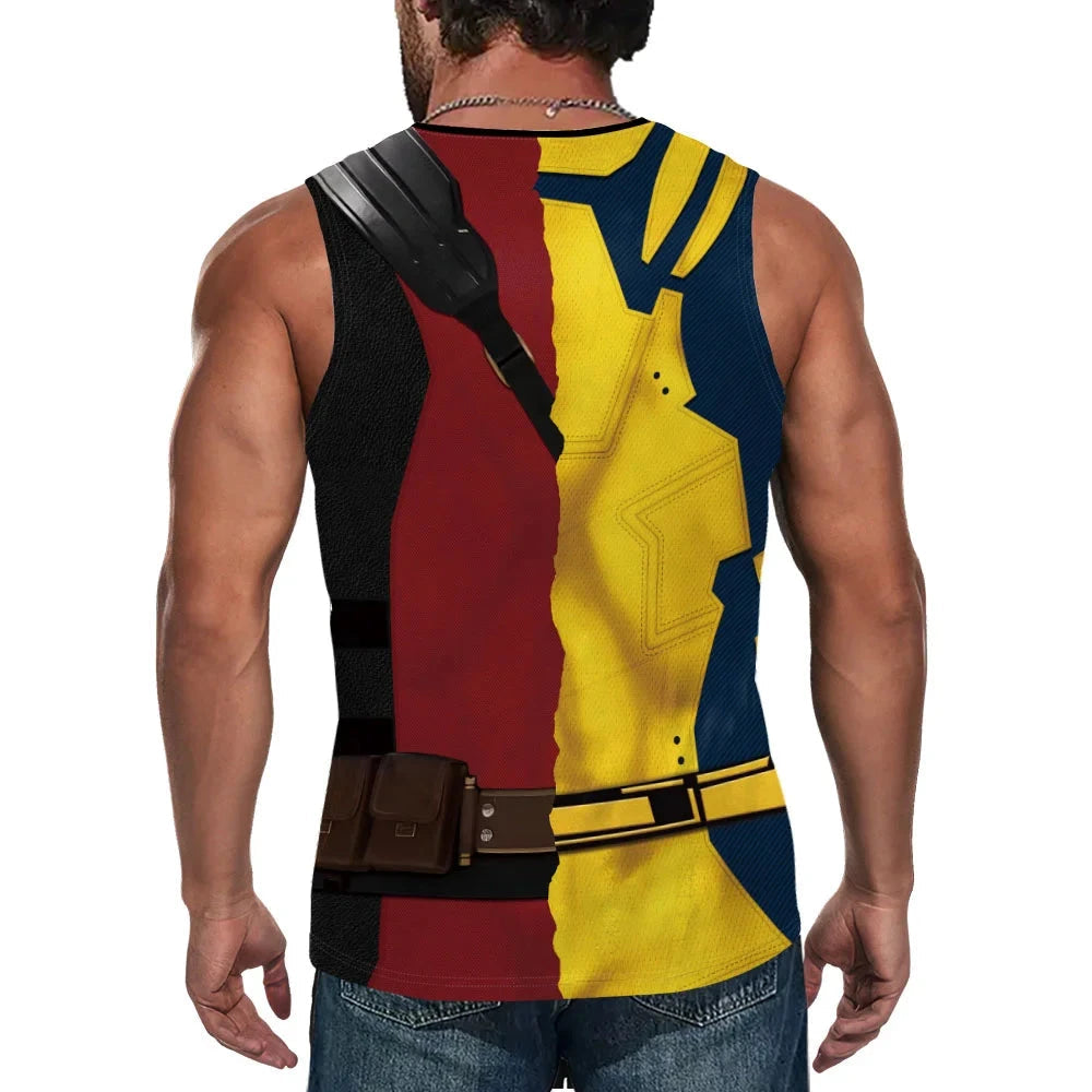 Compression Tank Top Inspired by Deadpool and Wolverine for Fitness and Cosplay