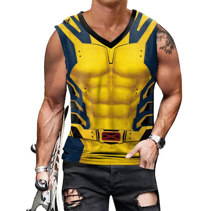 Compression Tank Top Inspired by Deadpool and Wolverine for Fitness and Cosplay
