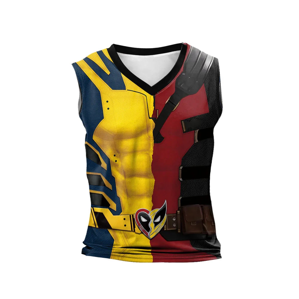 Compression Tank Top Inspired by Deadpool and Wolverine for Fitness and Cosplay