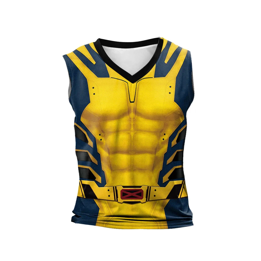 Débardeur de Compression Inspiré de Deadpool et Wolverine pour Fitness et Cosplay