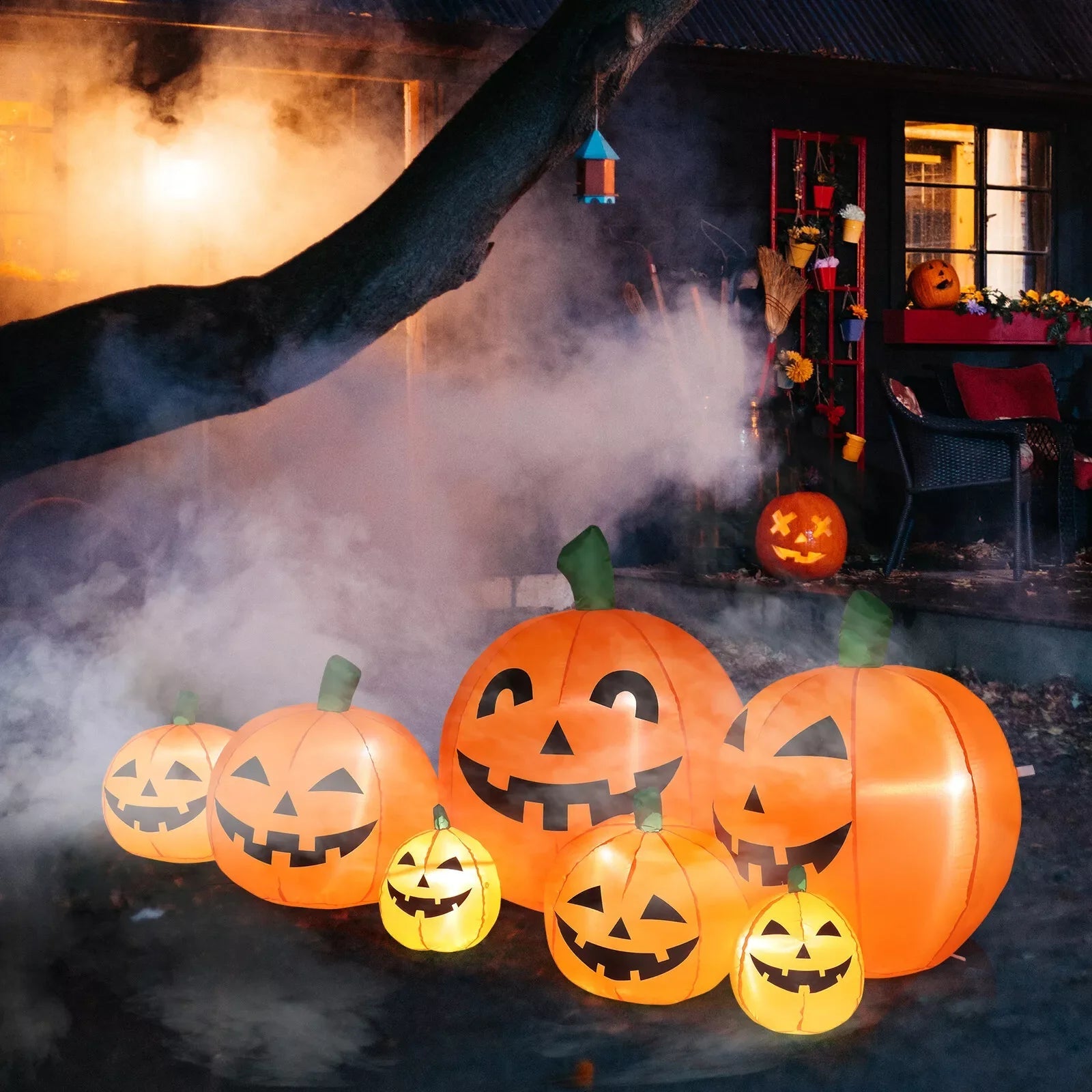 Décoration Gonflable Halloween de 7 Pieds avec Lumières LED – Affichage Extérieur pour le Jardin