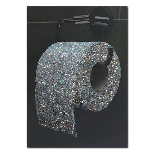 Bathroom Wall Decoration - Hepburn Canvas with Girl Drinking and Smoking