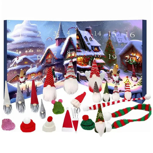 Plush Christmas Gnome Decoration - Festive Advent Calendar Set, Safe and Soft Fabric, Ideal for Your Party Decor