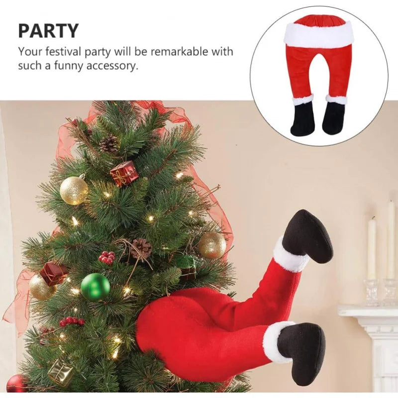 Santa Claus Leg Decorations for Fireplace – Festive Ornaments for Christmas