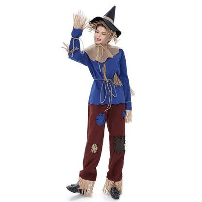 Halloween Scarecrow Costume Unisex – Authentic Burlap and Straw Outfit for Adults