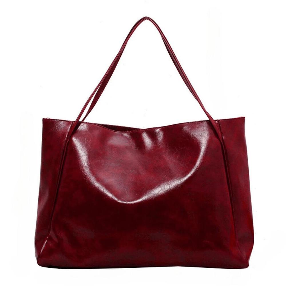 Sac Fourre Tout Femme en Cuir PU Souple – Grand Format Rétro, Pratique et Élégant pour Quotidien