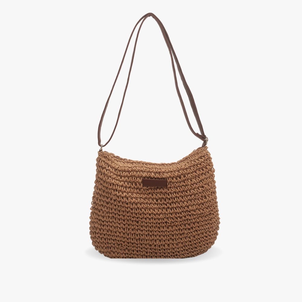 Sac à Bandoulière Femme en Paille Premium avec Bandoulière Ajustable en Cuir Végan – Idéal pour le Quotidien