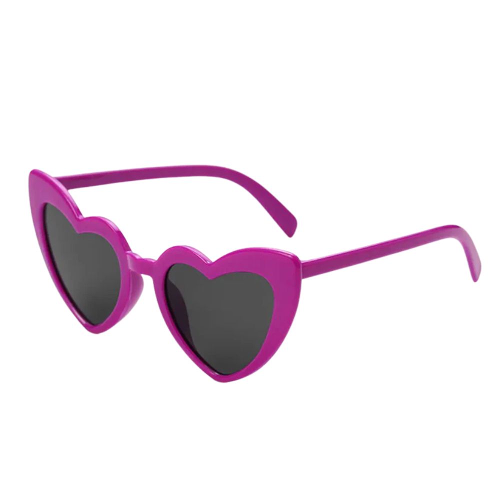 Lunettes de Soleil Femme en Forme de Cœur Violet avec Protection UV400 - Monture Plastique Légère