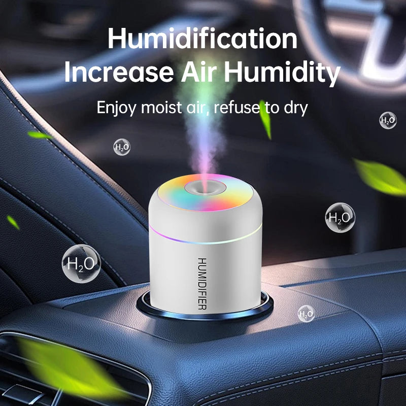 Diffuseur d'Aromathérapie Mini USB 180ML – Humidificateur Électrique Compact pour Maison, Voiture et Chambre avec Lumières d'Ambiance