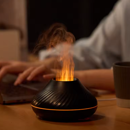Diffuseur d'Aromathérapie Volcanique 130ml avec Lumière d'Ambiance et Humidificateur USB