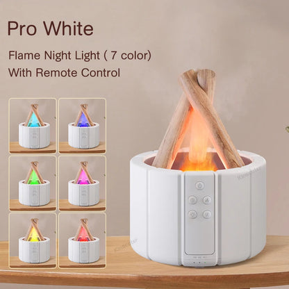 Ultrasonic Aroma Diffuser 280ml with Simulated Flame and LED Light – Air Humidifier for Home and Office