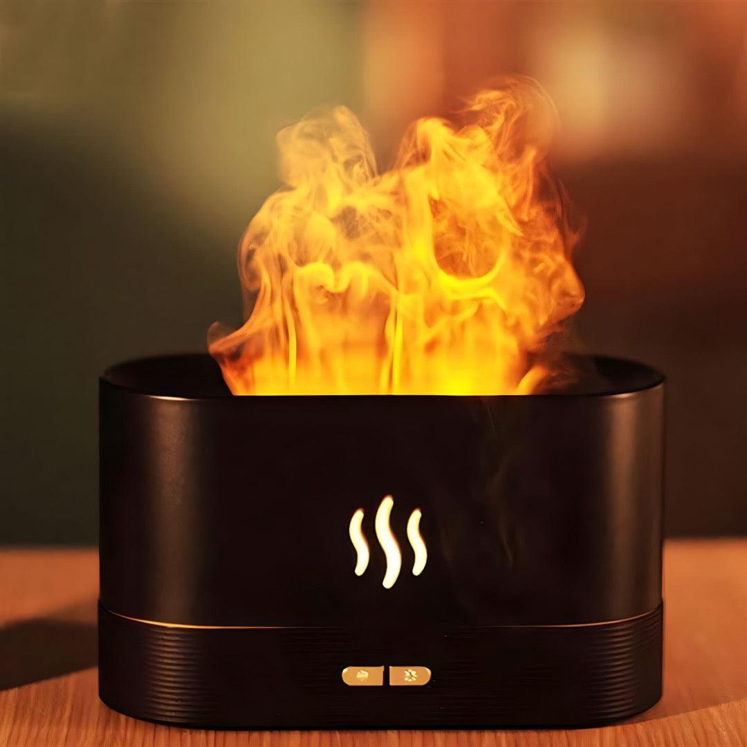 Diffuseur d'Arome avec Effet Flamme LED - Design Moderne, Diffusion d'Huiles Essentielles, 300 ml, USB